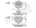 METELLI 22-0643-0 Bremsbeläge Satz Bremsklötze Hinten für BMW 3 Touring (E91)