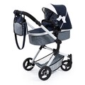 Bayer Design Kombi-Puppenwagen Vario blau NEU
