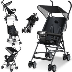 KIDIZ® City-Pro Kinderwagen Kinderbuggy Buggy Reisebuggy klappbar Faltbar 360° ✔️360° 4-Zoll-Räder✔️Sonnen und Regenverdeck✔️Faltbar