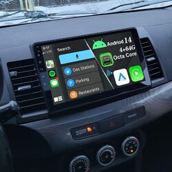 10" 2DIN Android 14 Autoradio Carplay Navi 4+64G Für Mitsubishi Lancer 2008-2017