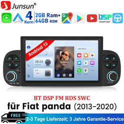 DAB+ Carplay 7" Android Autoradio Für Fiat Panda 312 2012-2024 GPS Nav WIFI 64GB