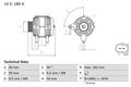 Lichtmaschine Generator Lima BOSCH 0 986 045 340 +125.32€ Pfand für VW A4 140 A3