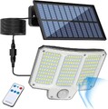 210 LED Solarleuchte Solarlampe mit Bewegungsmelder Außen Sensor Fluter Strahler
