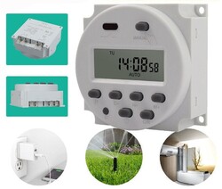 Digital LCD Zeitschaltuhr DC 12V 16A Programmierbar Timer Schalter Elektronisch.