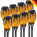 24x Solar Fackel Flammenlicht, Solarleuchte Garten Außen Solarlampe Gartenfackel