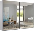 Schwebetürenschrank Kleiderschrank England 270x65x236cm weiß Spiegel (18537)