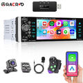 DAB+ 1 Din Carplay /Android Auto Autoradio Bluetooth FM 5.1" Touchscreen Kamera