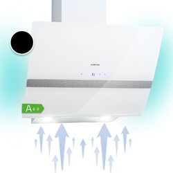 Dunstabzugshaube 60 cm 509 m³/h Abzugshaube Abluft Kopffreihaube Umluft Weiß