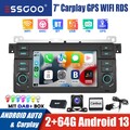 2+64G Android 14 Autoradio DAB+ GPS Carplay Kamera für 3er BMW E46 318 320d 325i