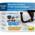 ANHÄNGERKUPPLUNG vert. abnehmbar für Mercedes ML W164 05-11 +13pol E-Satz Jaeger