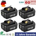 Ersatz Akku für Makita 18V BL1850B 18Volt 5AH Li-Ion LED BL1860B BL1840 197280-8