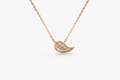 Diamant Hals Kette Collier 10 Brillanten 0,16ct Karat VS 14K 585 Gold Blatt