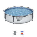 Bestway Steel Pro Max Frame Pool-Set rund, mit Filterpumpe, 305x76cm - Grau...