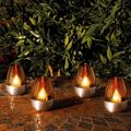 5er Set Solar Kerzen LED Solarleuchte Garten Deko Kerzenleuchte Außen Lampe IP65