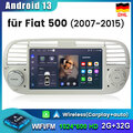 2+32GB Android 13 Autoradio Stereo GPS Navi Wifi Carplay Für Fiat 500 2007-2015