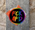 100x FCK AFD Aufkleber Sticker rund ⌀ 5cm I Regenbogen I Gegen Nazis I No NZS