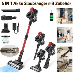 6-in-1 LED kabelloser Akku Staubsauger Tragbarer Beutelloser Handstaubsauger NEU