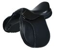 Springsattel Chelsea aus Leder, wechselbares Kopfeisen, Polyflex Baum, Schwarz
