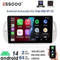 Für Fiat 500 2007-2015 9" 64G Android 14 Autoradio Carplay GPS Navi RDS WIFI KAM