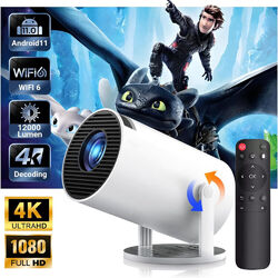 4K UHD 5G Mini Smart Beamer WiFi Heimkino Projektor LED Bluetooth Android 11 DE