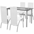 5tlg. Essgruppe Sitzgruppe Küchenstuhl Esstisch Esszimmerstuhl Hochlehner S9A1
