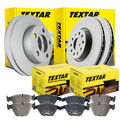 TEXTAR BREMSSCHEIBEN + BREMSBELÄGE MITSUBISHI COLT SMART VORN Ø256 HINTEN Ø250