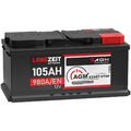 LANGZEIT AGM Batterie 105Ah 12V 980A/EN Start Stop Batterie Autobatterie VRLA