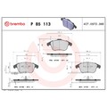 1x ORIGINAL® Brembo P 85 113 Bremsbelagsatz, Scheibenbremse Vorne, inkl.