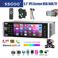Autoradio 1 DIN Carplay Android Auto Mit 5" Bildschirm USB TF Bluetooth AUX +Kam