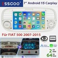 7" Android 15 Für Fiat 500 2007-2015 Autoradio GPS Navi BT WIFI FM RDS BT 2+64G