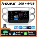 64G Android 14 Autoradio Apple Carplay +Kam GPS Navi für Golf Plus VW Tiguan 5N