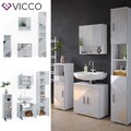 Badmöbelset mit Dekospiegeln Irma Weiß Hochglanz modern Badezimmerschrank Vicco
