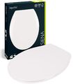 aquaSu® WC-Sitz Siena, Weiß, antibakterieller Duroplast Toilettensitz, Edelst...