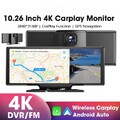 10,26" Tragbares Autoradio 4K+1080P Dash Cam Wireless Apple CarPlay/Android Auto