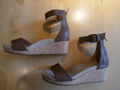 UGG Schuhe Damen Gr 39 (24,5cm) Sandalen mit Keilabsatz Braun echt Leder Neu !