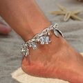Fußkette Fußkettchen Elefant Herz Boho Beach Life Strand Gold Silber Urlaub