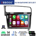 2+64GB Autoradio Android 14 Carplay GPS NAVI RDS KAM Für VW Golf VII 7 2013-2017