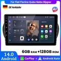 Für Fiat Fiorino Qubo Nebo Bipper Carplay Android14 Autoradio GPS Navi DAB+ 128G