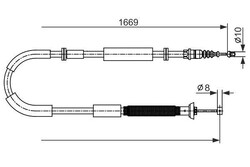 BOSCH HANDBREMSSEIL HINTEN RECHTS passend für FIAT BRAVO STILO | 1 987 482 588