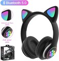 Bluetooth Katze Ohr Kopfhörer Gaming Headset Kopfhörer mit LED Licht für Kinder