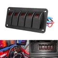 2/3/4/5/6 Gang Rot LED Schalttafel Ein Aus Kippschalter Panel Wasserdicht 12/24V