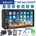 Autoradio Doppel 2 DIN 7" Wireless Carplay Android Auto Bluetooth USB AUX Kamera