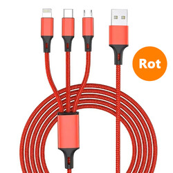 3in1 Multi USB Ladekabel Typ- C Micro Kabel für Apple iPhone Samsung Huawei 1,2m