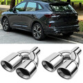 2.5"in 3.5" out Auspuff Endrohre zum Anschweißen Endstücke Doppel Für Ford Kuga