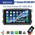 Android 13 Autoradio 1+32G Carplay GPS NAV RDS WIFI Für Smart Fortwo 451 2005-10