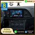 DAB+ 4+64G Android 14 CarPlay Autoradio Navi Kam Für Seat LEON 5F1 5F5 2013-2019