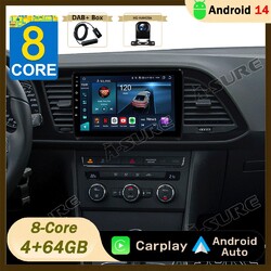 DAB+ 4+64G Android 14 CarPlay Autoradio Navi Kam Für Seat LEON 5F1 5F5 2013-2019