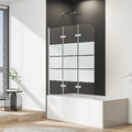 3-teilig Badewannenaufsatz 120 Faltwand für Badewanne NANO Glas Duschabtrennung