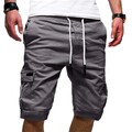 Herren Casual Cargo Chino Shorts Sommer Strandhose 6 Taschen / с