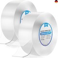 6m Doppelseitiges Klebeband Extra Stark Transparent, 2 Rollen Double Sided